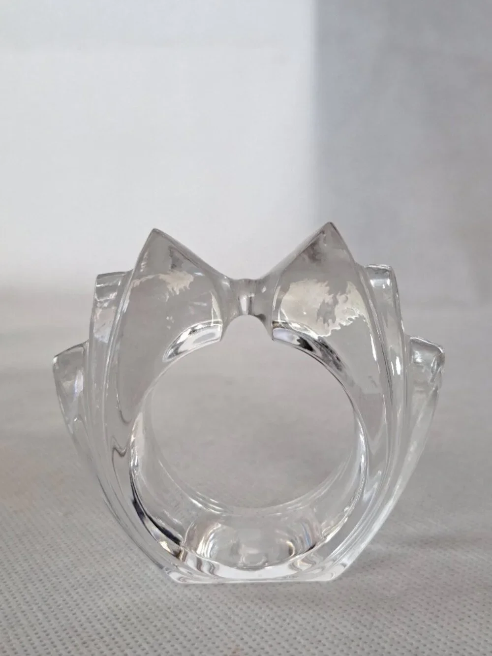 SPIEGELAU BELL’ARTE COLLECTION CRYSTAL BOW/BOWTIE MOTIF SIX MAPKIN RINGS NIB